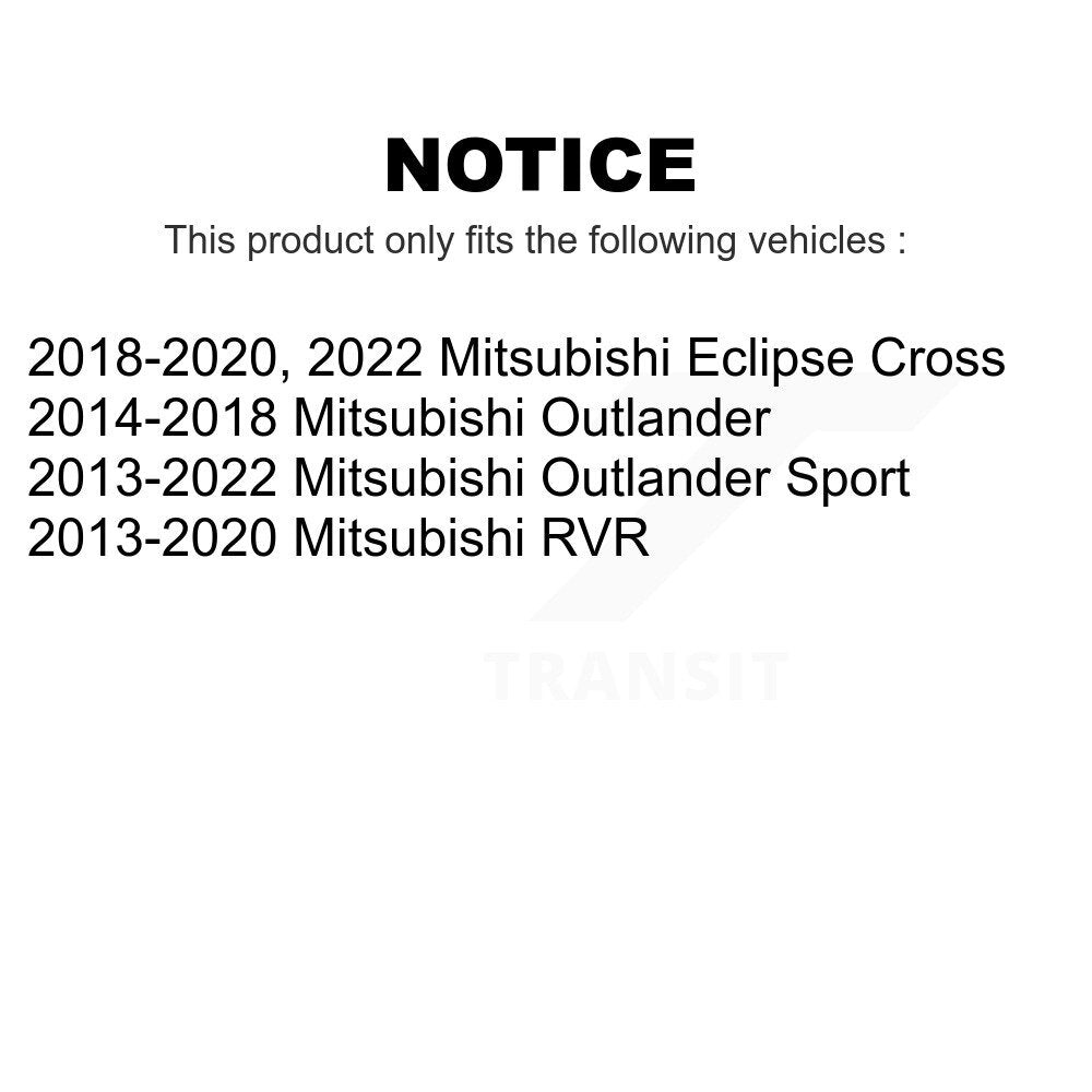 Front Rear Coated Drilled Slotted Disc Brake Rotors Kit For Mitsubishi Outlander Sport Eclipse Cross RVR KD-100251