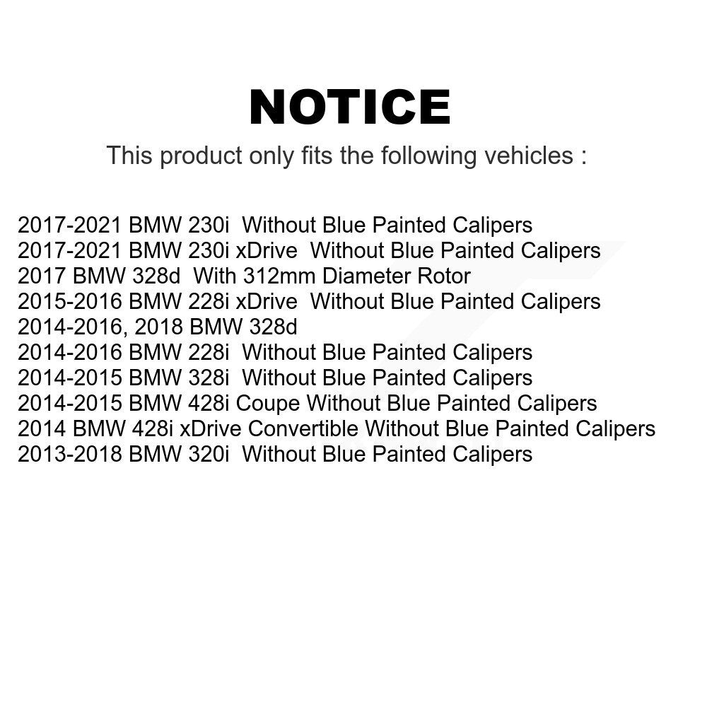 Front Rear Coated Drilled Slotted Disc Brake Rotors Kit For BMW 320i 328i 428i 228i 230i 328d xDrive KD-100313