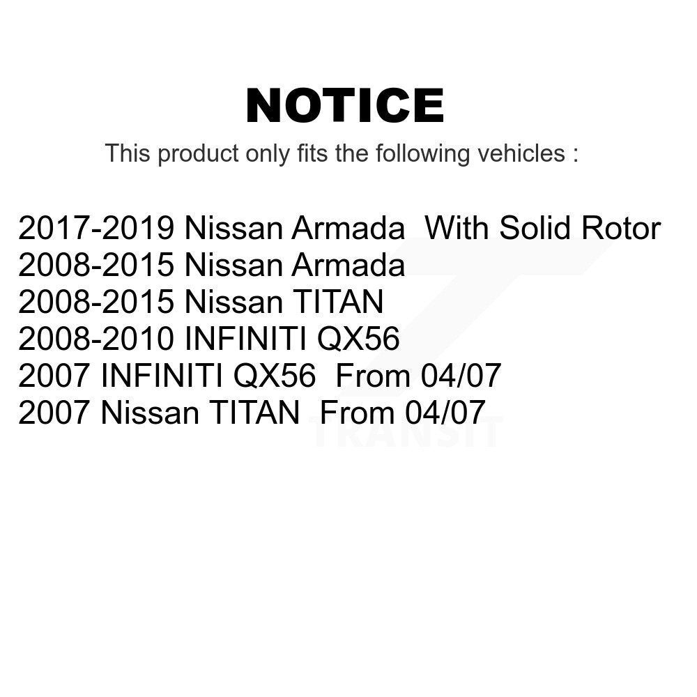 Front Rear Coated Drilled Slotted Disc Brake Rotors Kit For Nissan Armada TITAN INFINITI QX56 KD-100486
