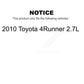 Air And Cabin Filters Kit For 2010 Toyota 4Runner 2.7L KFL-100241