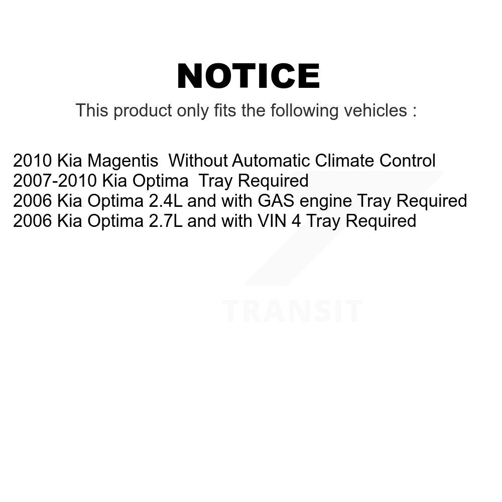 Air And Cabin Filters Kit For Kia Optima Magentis KFL-100879