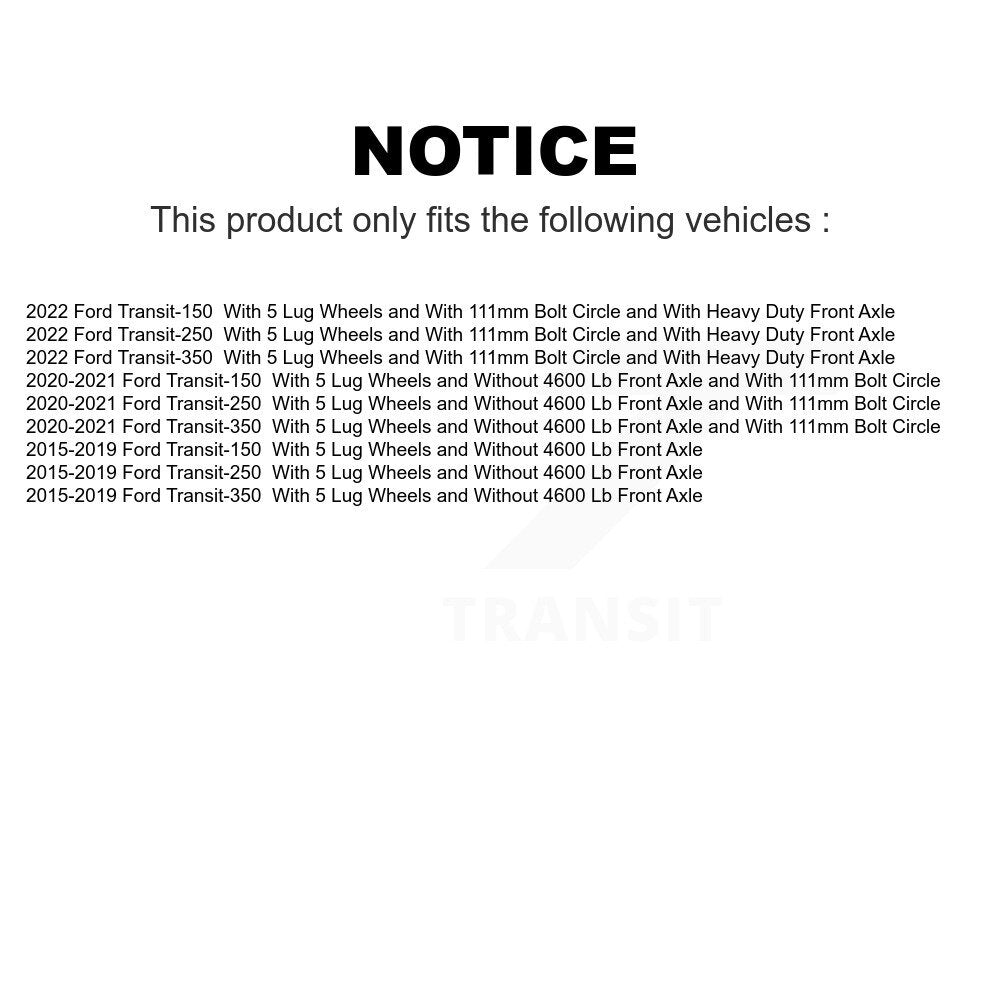 Front Coated Disc Brake Rotors Pair For Ford Transit-250 Transit-350 Transit-150 KG-100107