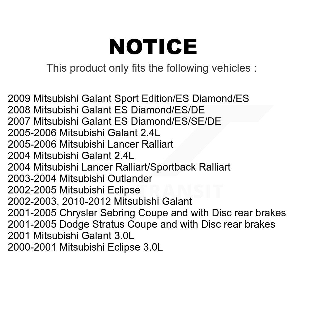 Front Coated Disc Brake Rotors Pair For Mitsubishi Galant Chrysler Sebring Dodge Stratus Eclipse Lancer Outlander KG-100117