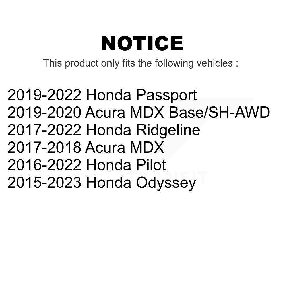Front Coated Disc Brake Rotors Pair For Honda Pilot Odyssey Acura MDX Ridgeline Passport KG-100352