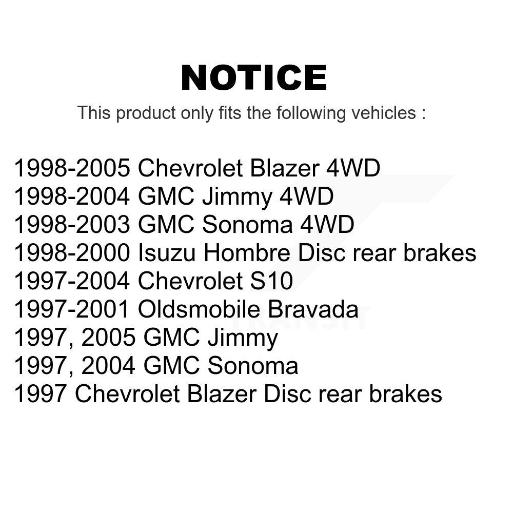 Rear Coated Disc Brake Rotors Pair For Chevrolet S10 Blazer GMC Sonoma Jimmy Oldsmobile Bravada Isuzu Hombre KG-100381