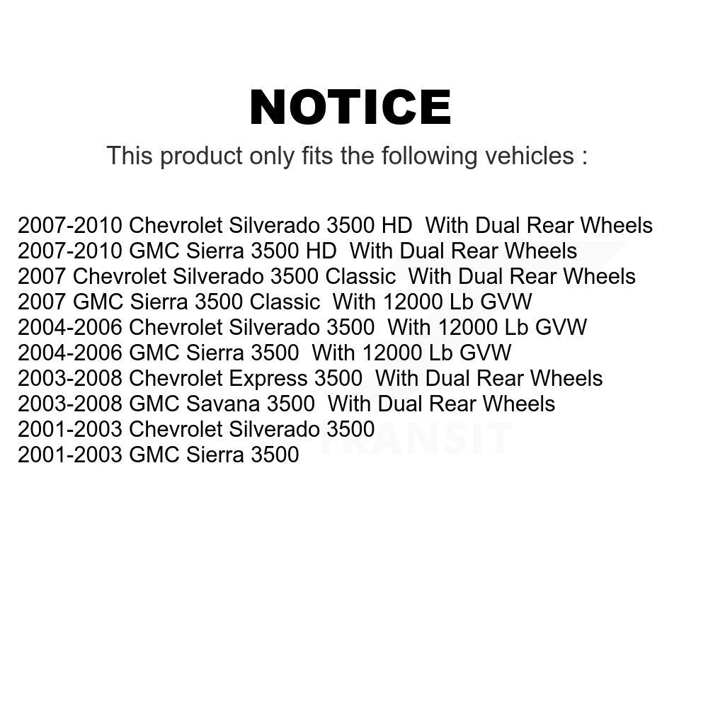 Rear Coated Disc Brake Rotors Pair For Chevrolet Express 3500 Silverado GMC Savana HD Sierra Classic KG-100387