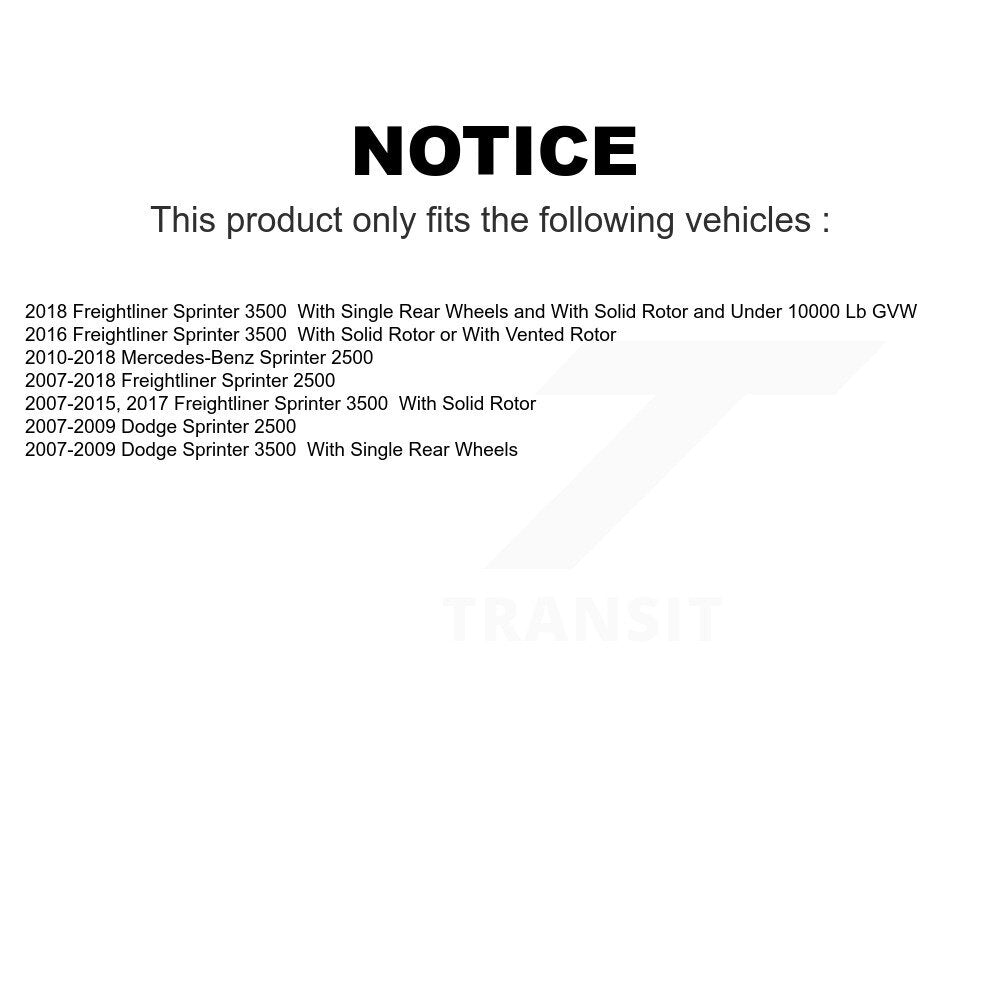 Rear Coated Disc Brake Rotors Pair For Sprinter 2500 Mercedes-Benz Freightliner Dodge 3500 KG-100481