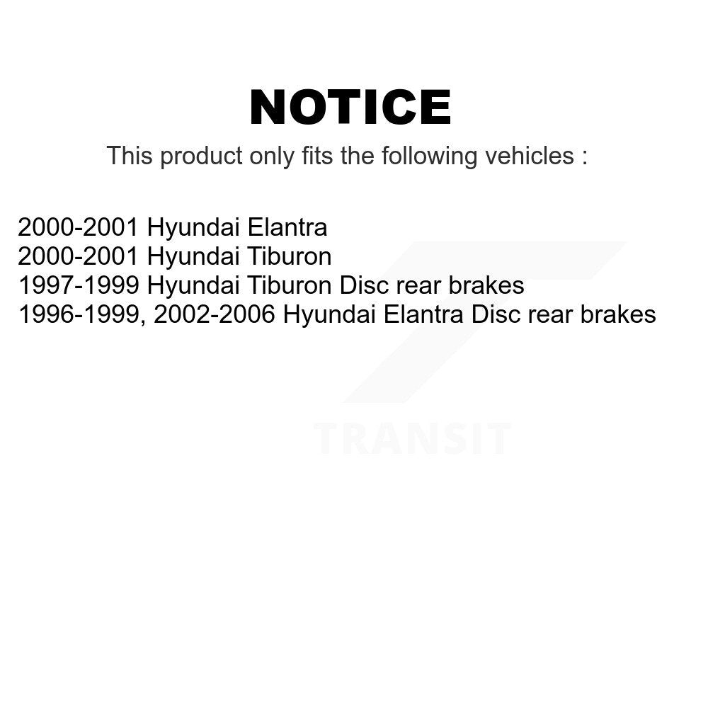 Rear Coated Disc Brake Rotors Pair For Hyundai Elantra Tiburon KG-100501