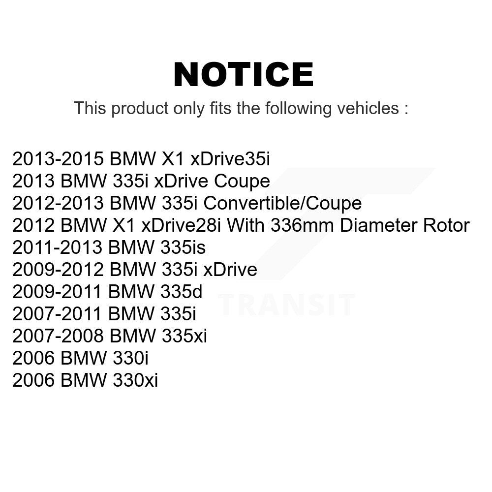 Rear Coated Disc Brake Rotors Pair For BMW 335i X1 xDrive 330i 335xi 335d 330xi 335is KG-100579