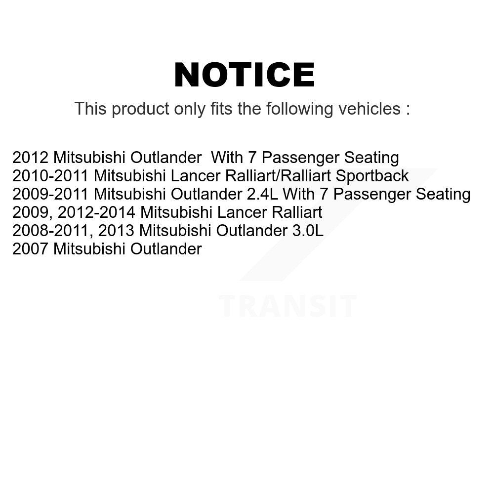 Rear Coated Disc Brake Rotors Pair For Mitsubishi Lancer Outlander KG-100597