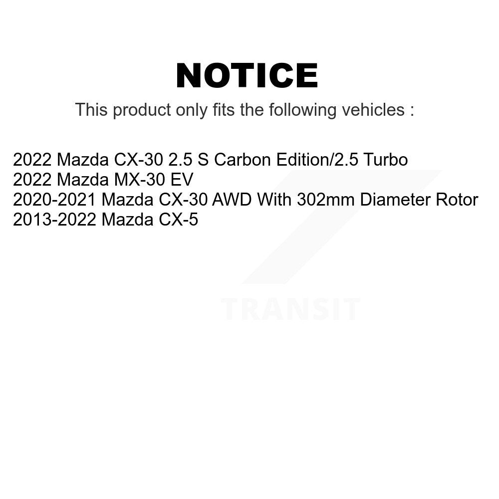 Rear Coated Disc Brake Rotors Pair For Mazda CX-5 CX-30 MX-30 EV KG-100654