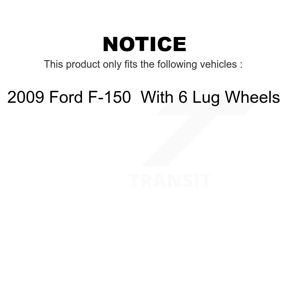 Front Rear Coated Disc Brake Rotors Kit For 2009 Ford F-150 With 6 Lug Wheels KG-100794