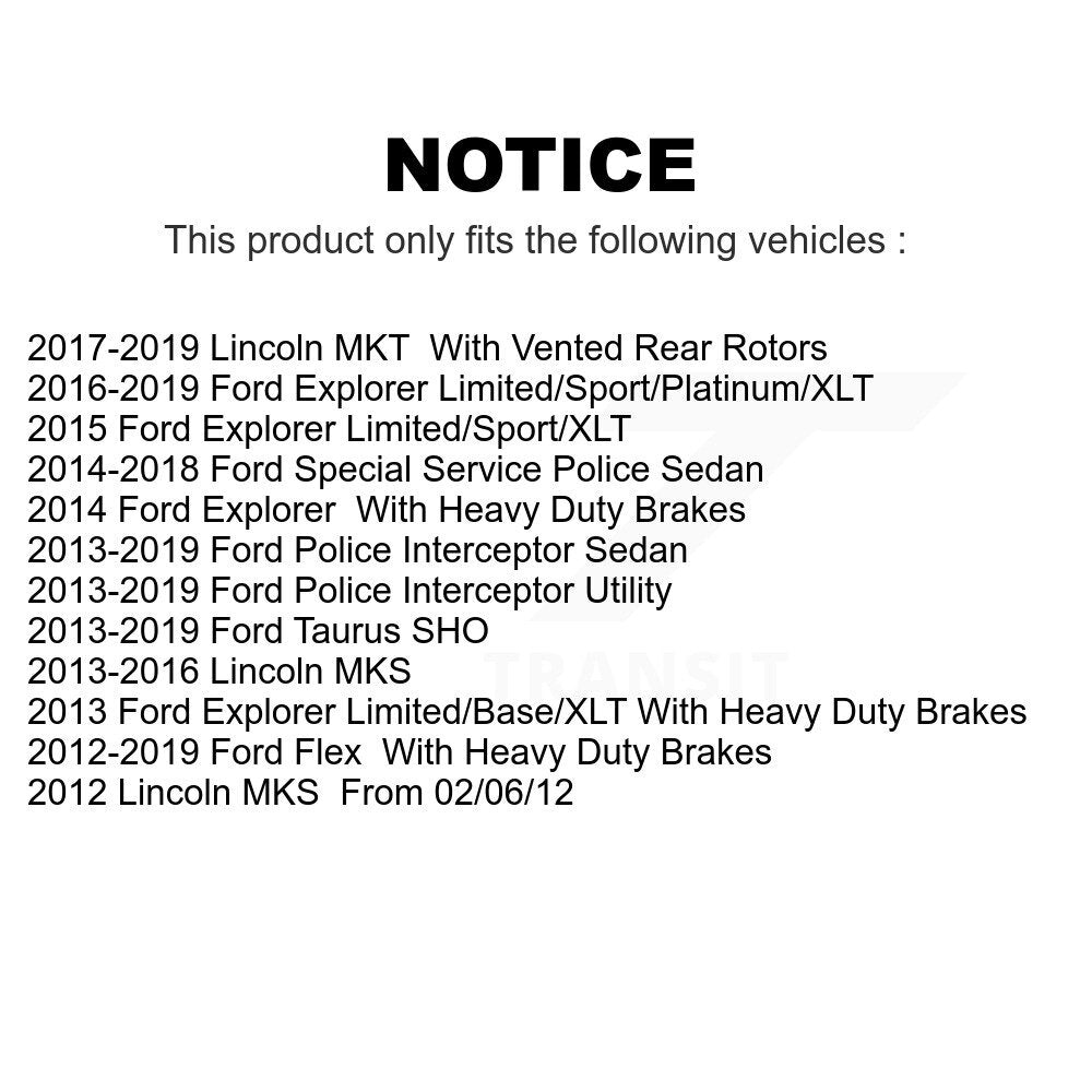 Front Rear Coated Disc Brake Rotors Kit For Ford Explorer Taurus Flex Police Interceptor Utility Sedan Lincoln MKS MKT Special Service KG-100804