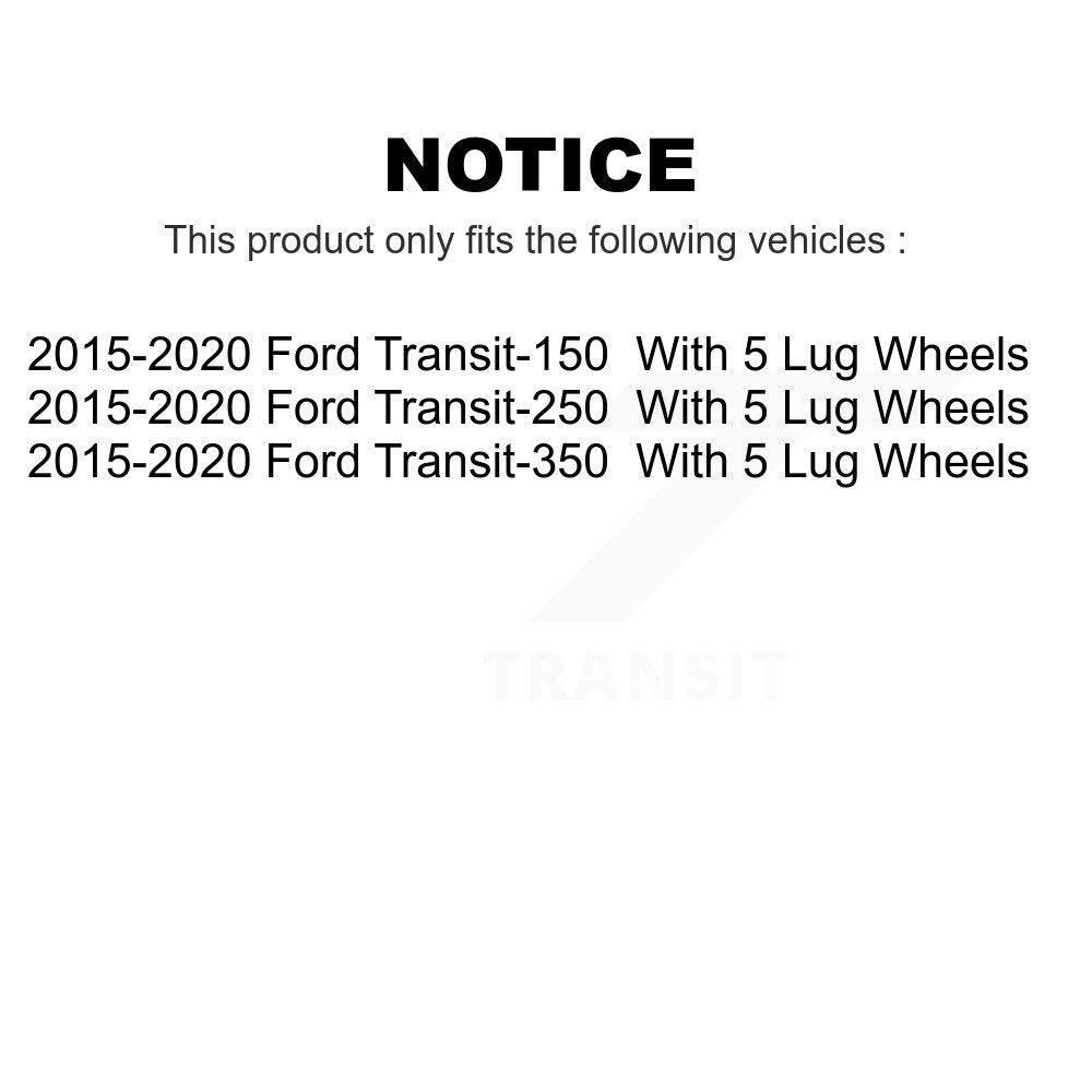 Front Rear Coated Disc Brake Rotors Kit For 2015-2020 Ford Transit-250 Transit-350 Transit-150 With 5 Lug Wheels KG-100810