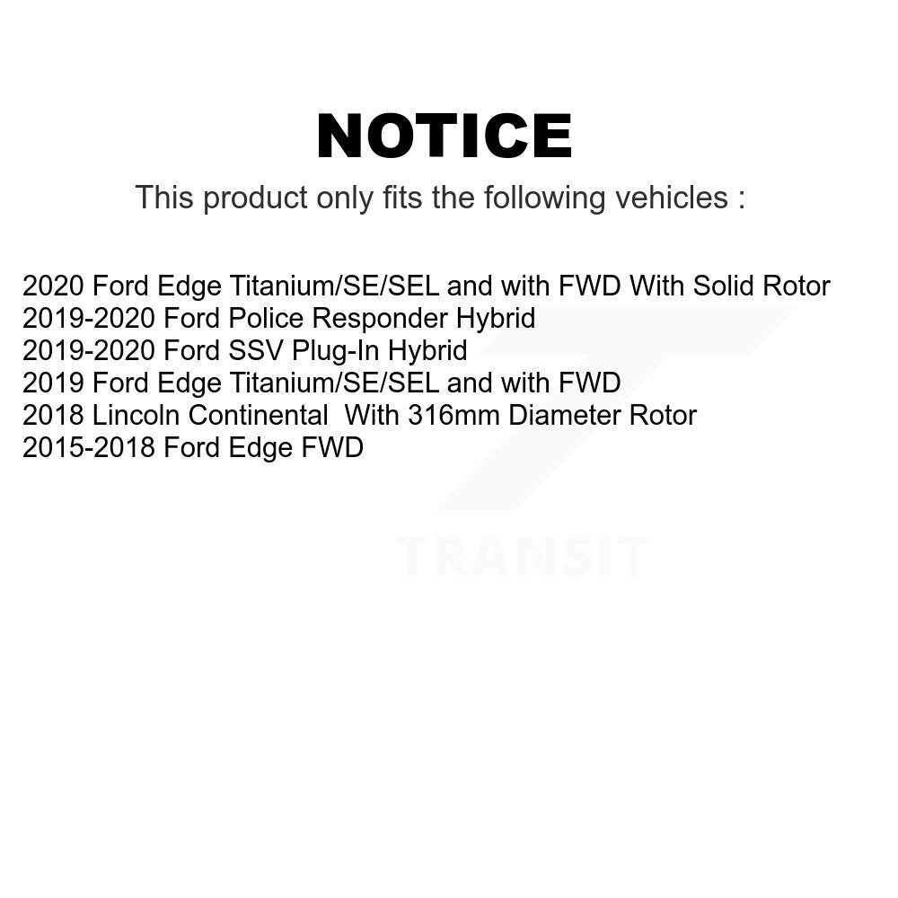 Front Rear Coated Disc Brake Rotors Kit For Ford Edge Lincoln Continental Police Responder Hybrid SSV Plug-In KG-100813