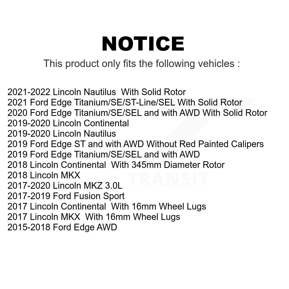 Front Rear Coated Disc Brake Rotors Kit For Ford Edge Fusion Lincoln MKZ MKX Nautilus Continental KG-100817