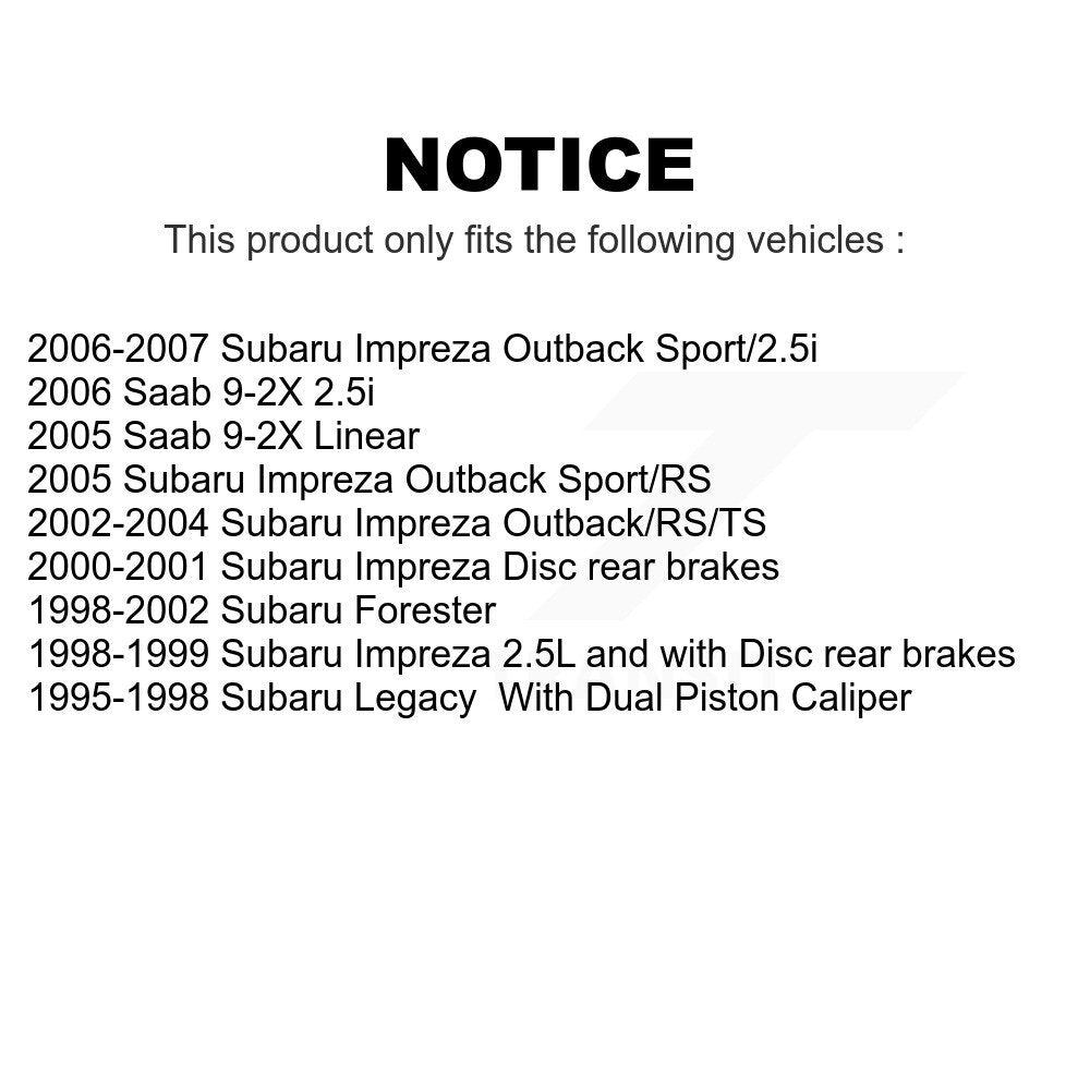 Front Rear Coated Disc Brake Rotors Kit For Subaru Impreza Forester Legacy Saab 9-2X KG-100875