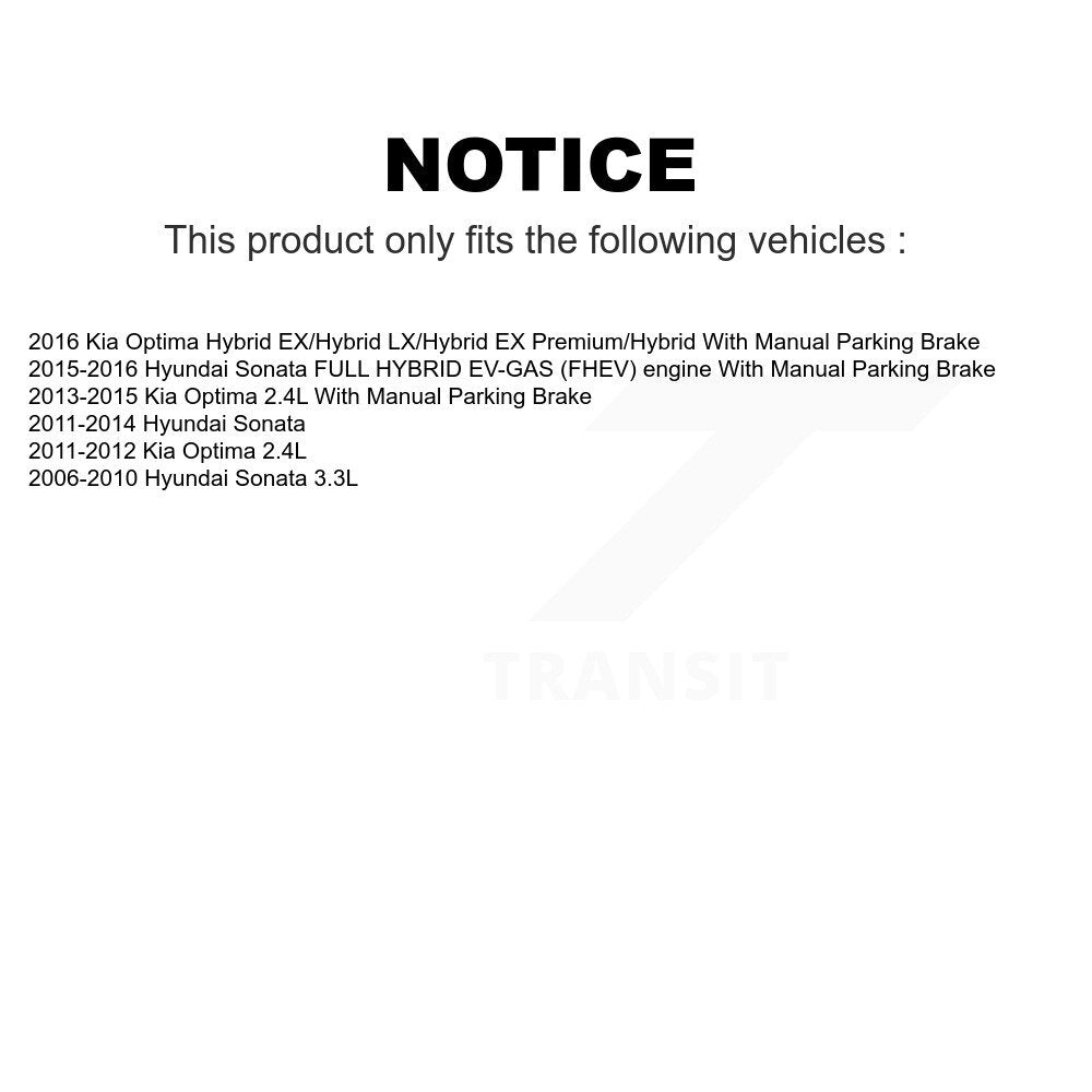 Front Rear Coated Disc Brake Rotors Kit For Hyundai Sonata Kia Optima KG-101019