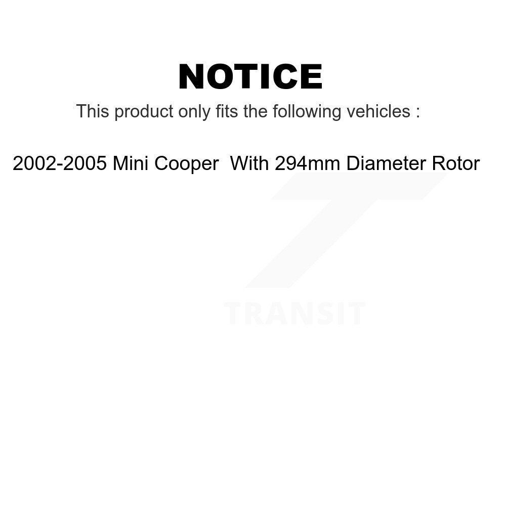 Front Rear Coated Disc Brake Rotors Kit For 2002-2005 Mini Cooper With 294mm Diameter Rotor KG-101069