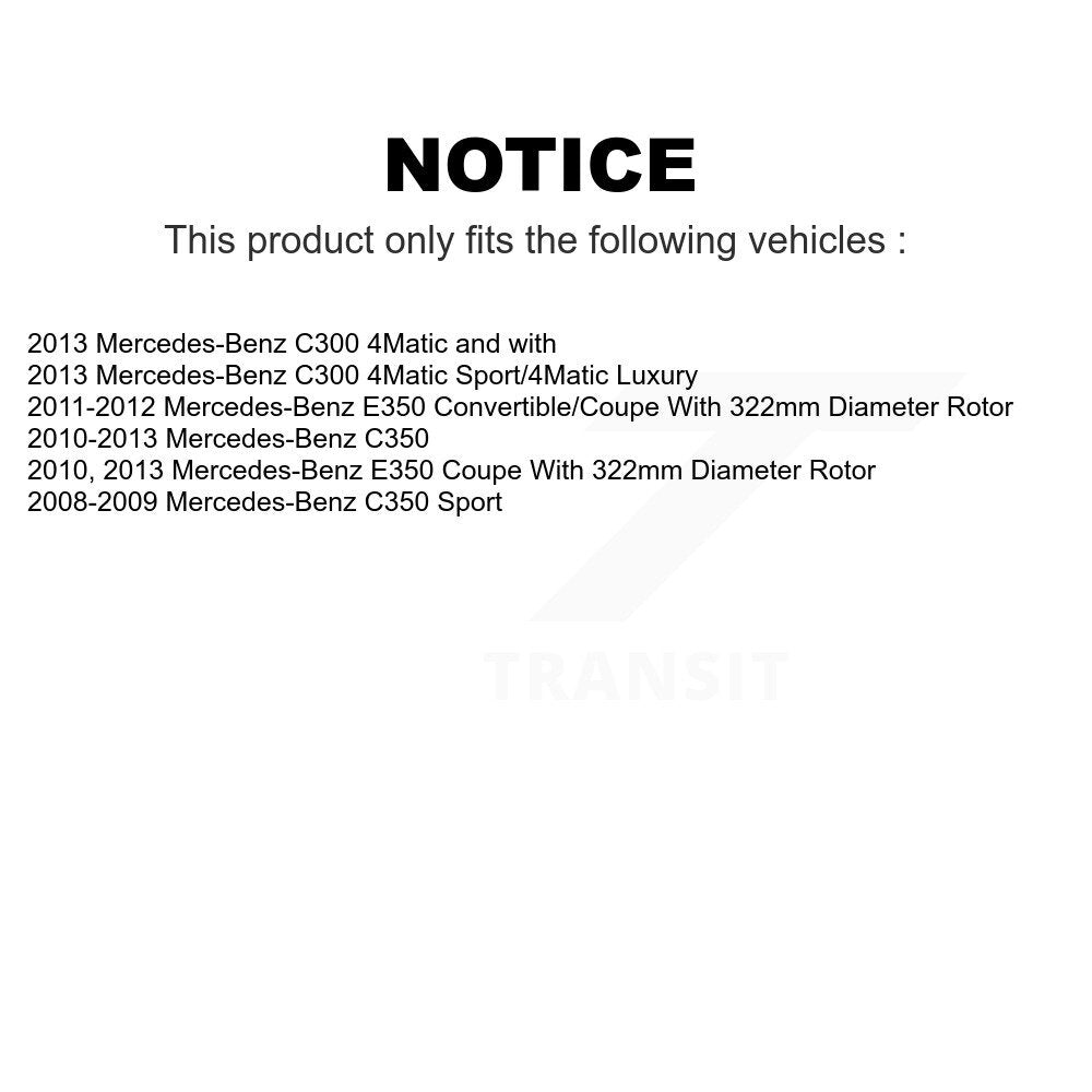 Front Rear Coated Disc Brake Rotors Kit For Mercedes-Benz E350 C300 C350 KG-101132