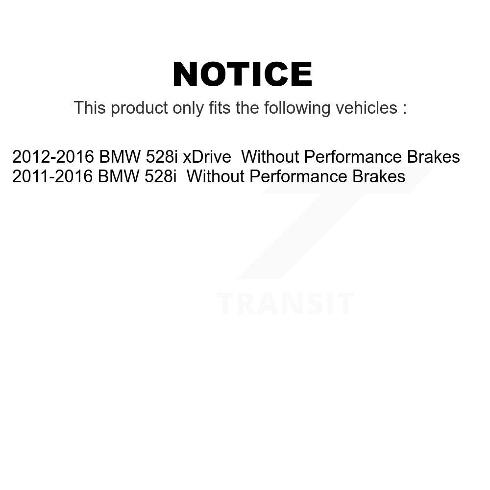 Front Rear Coated Disc Brake Rotors Kit For BMW 528i xDrive Without Performance Brakes KG-101205