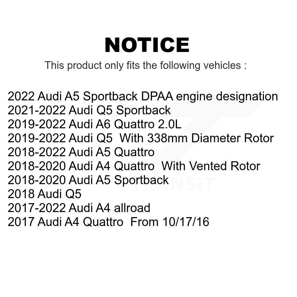 Front Rear Coated Disc Brake Rotors Kit For Audi Q5 A5 Quattro A4 A6 Sportback allroad KG-101290