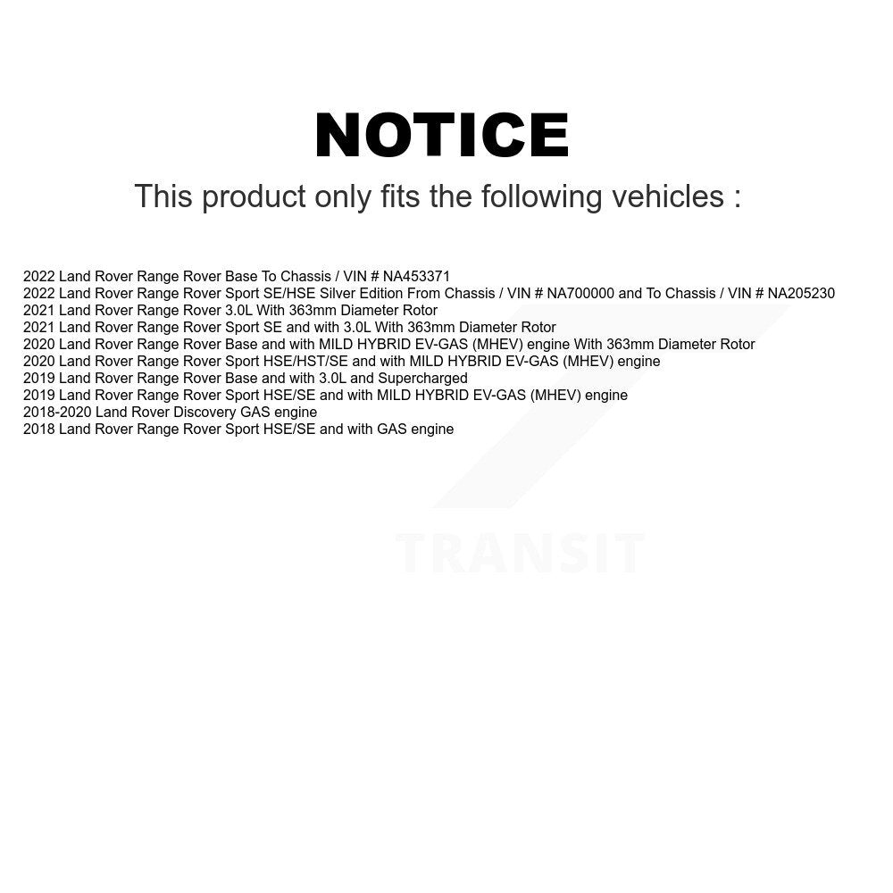 Front Rear Coated Disc Brake Rotors Kit For Land Rover Range Sport Discovery KG-101301