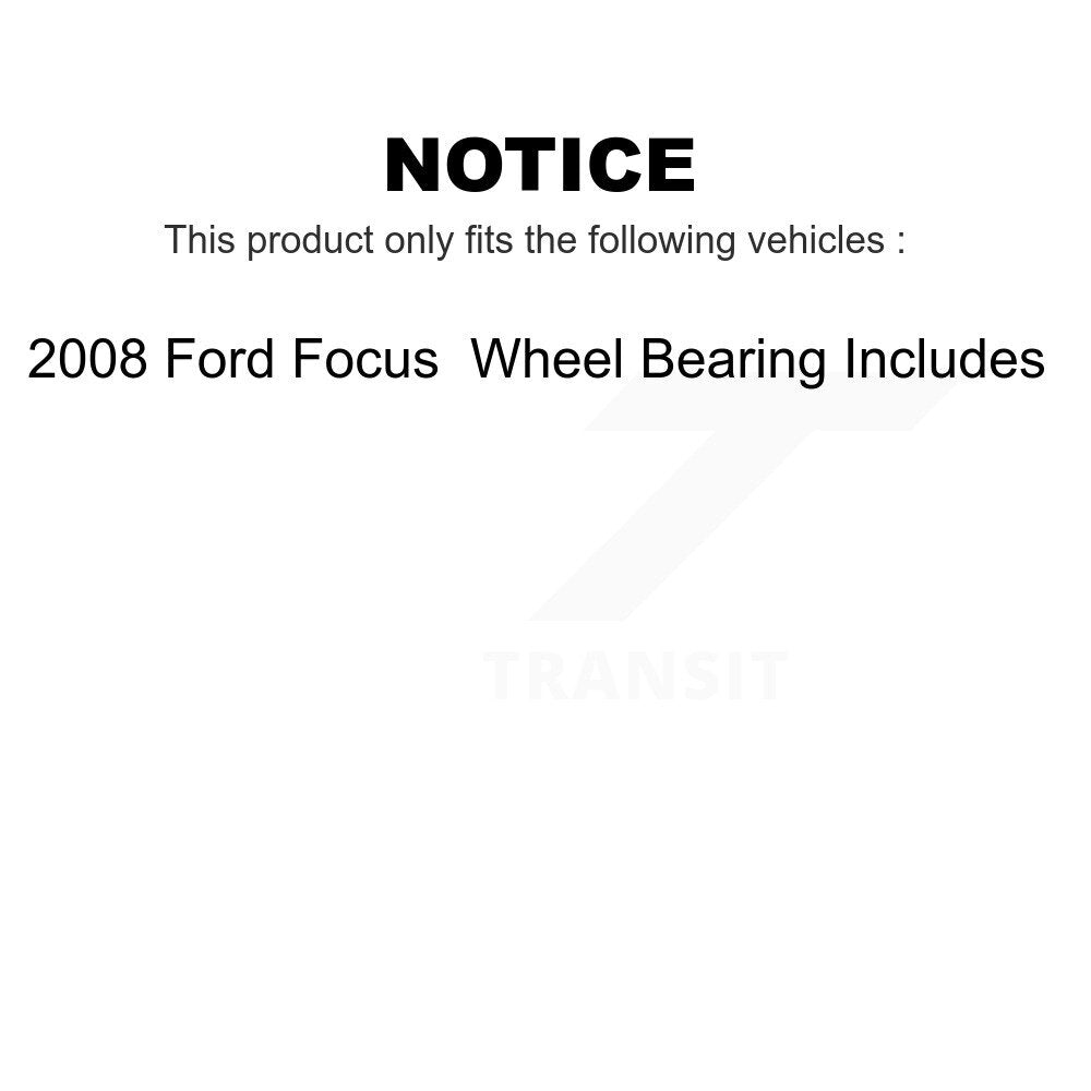 Front Rear Disc Brake Rotors Drums Kit For 2008 Ford Focus Wheel Bearing Includes KG-101432