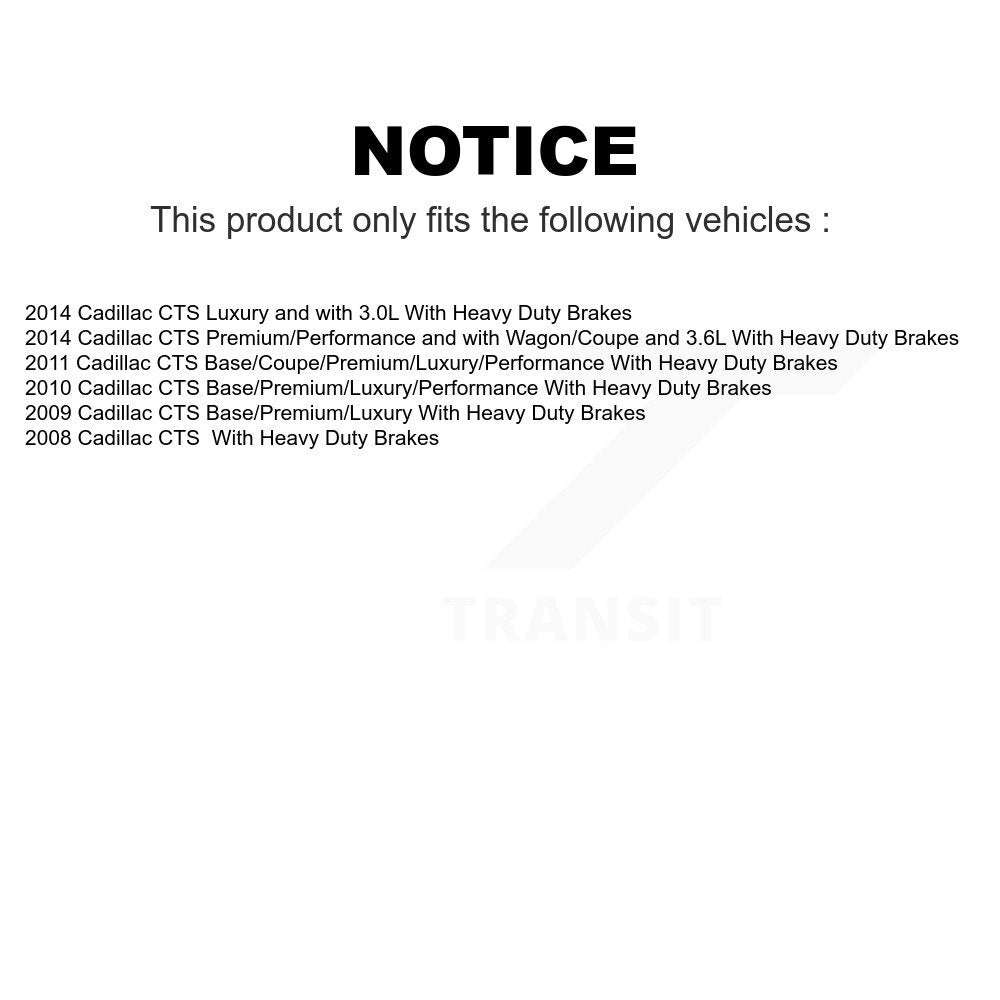 Front Rear Coated Disc Brake Rotors Kit For Cadillac CTS With Heavy Duty Brakes KG-101499