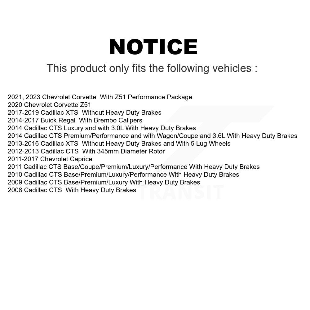 Front Coated Disc Brake Rotors Pair For Cadillac CTS XTS Buick Regal Chevrolet Caprice Corvette KG-101512