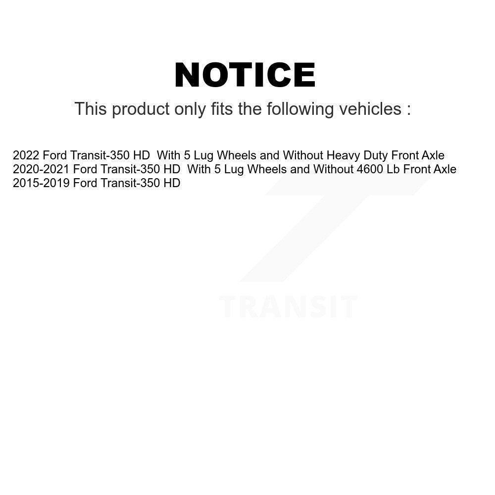 Front Coated Disc Brake Rotors Pair For Ford Transit-350 HD KG-101607