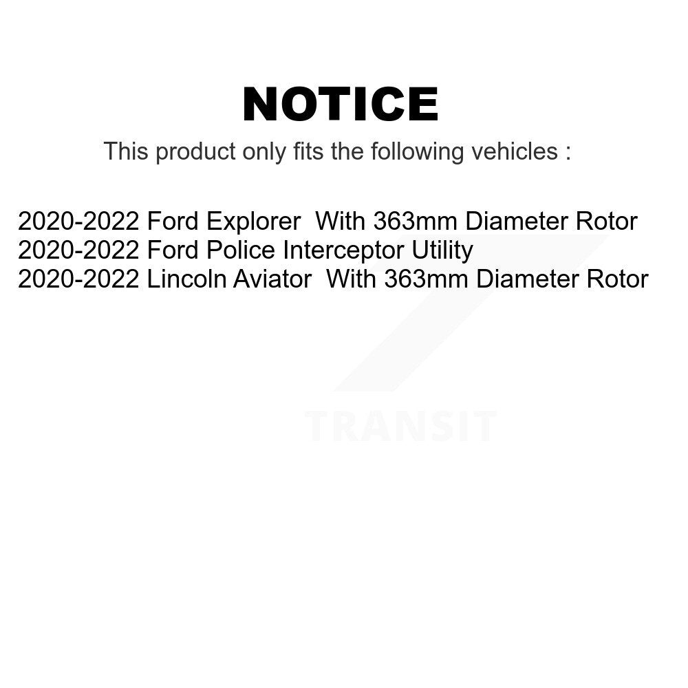 Front Coated Disc Brake Rotors Pair For 2020-2022 Ford Explorer Lincoln Aviator Police Interceptor Utility KG-101622