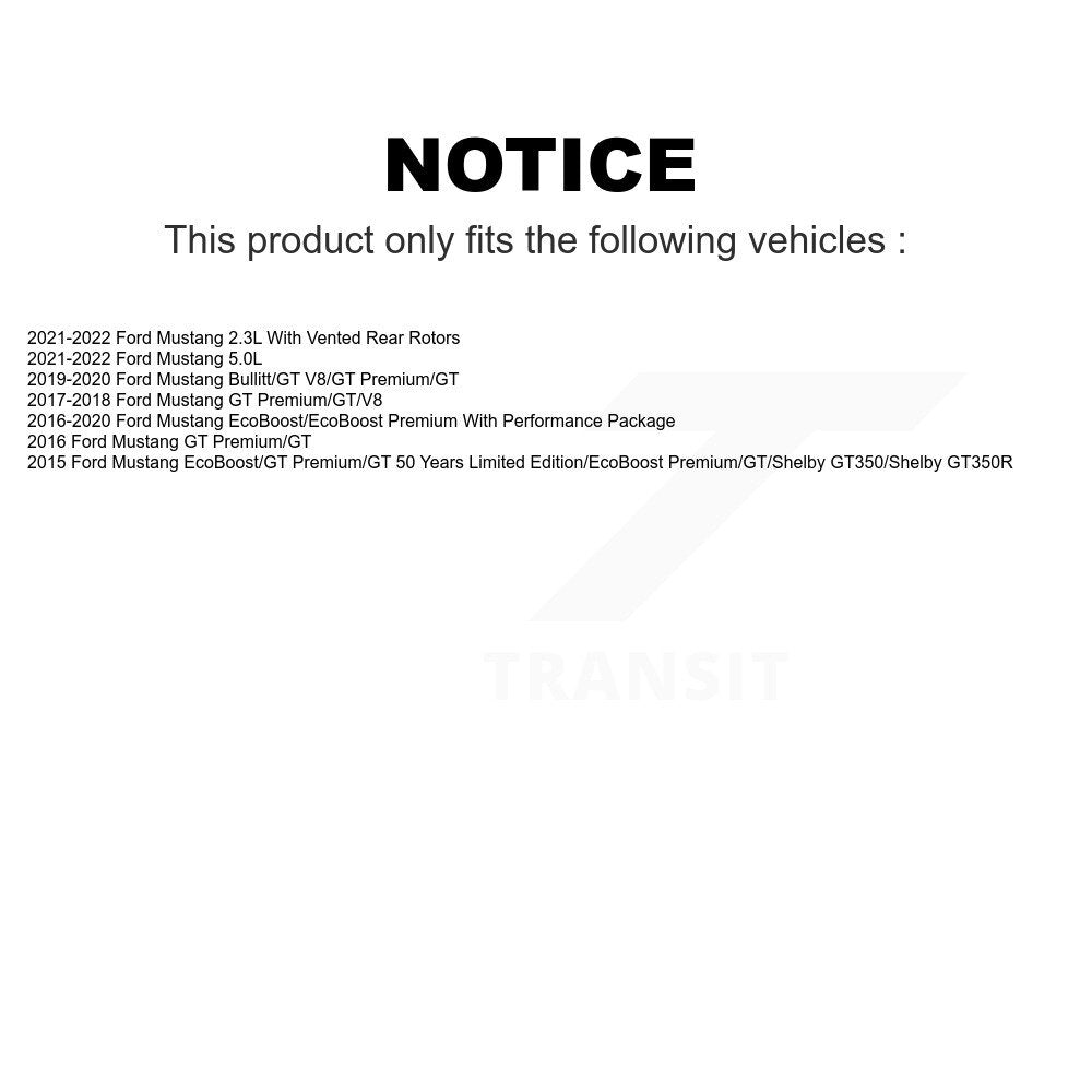 Rear Coated Disc Brake Rotors Pair For Ford Mustang KG-101649