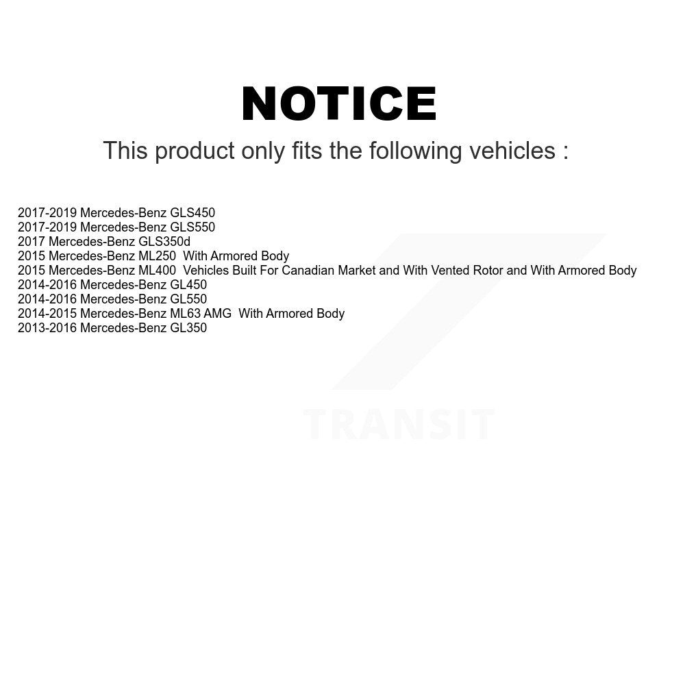Rear Coated Disc Brake Rotors Pair For Mercedes-Benz GLS450 GL450 GLS550 GL350 GL550 ML400 ML250 ML63 AMG GLS350d KG-101662