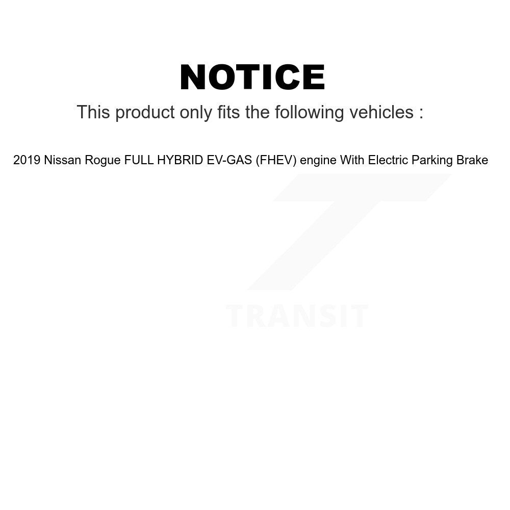 Front Rear Coated Disc Brake Rotors Kit For 2019 Nissan Rogue FULL HYBRID EV-GAS (FHEV) engine With Electric Parking KG-101806