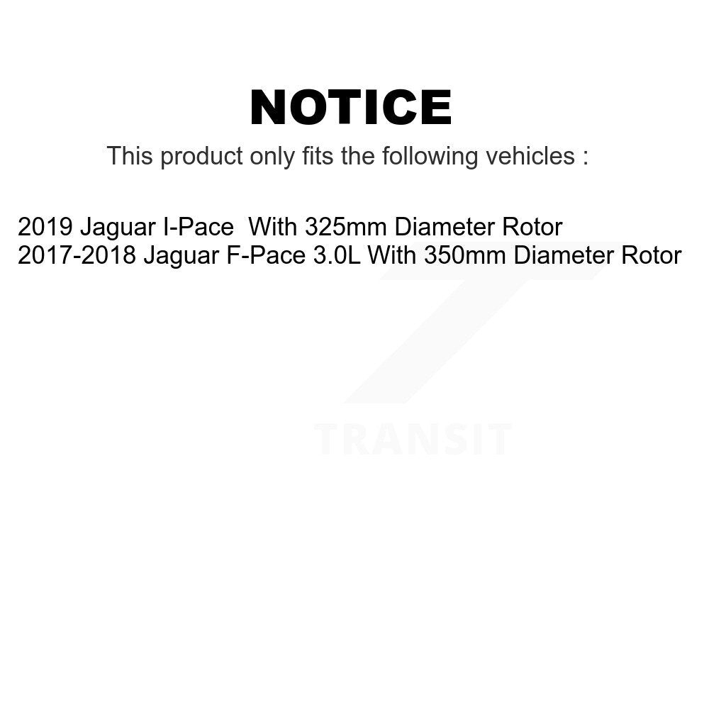 Front Rear Coated Disc Brake Rotors Kit For Jaguar F-Pace I-Pace KG-101809