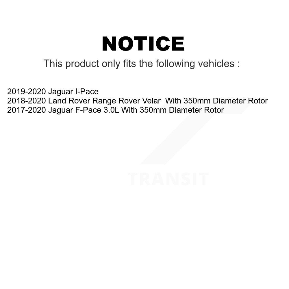 Front Coated Disc Brake Rotors Pair For Jaguar F-Pace Land Rover Range Velar I-Pace KG-101810