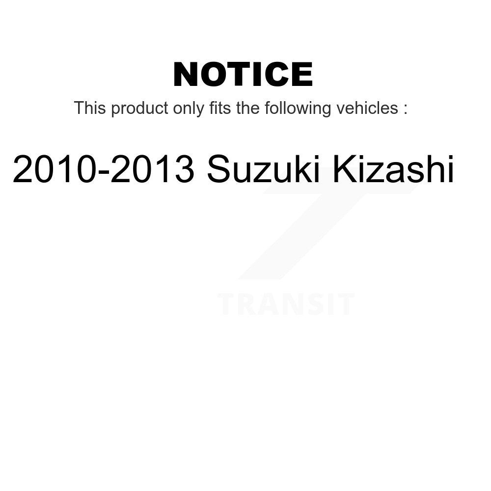 Transit Auto - Front Rear Ceramic Pads And Coated Disc Brake Rotors Kit For 2010-2013 Suzuki Kizashi KGA-105238