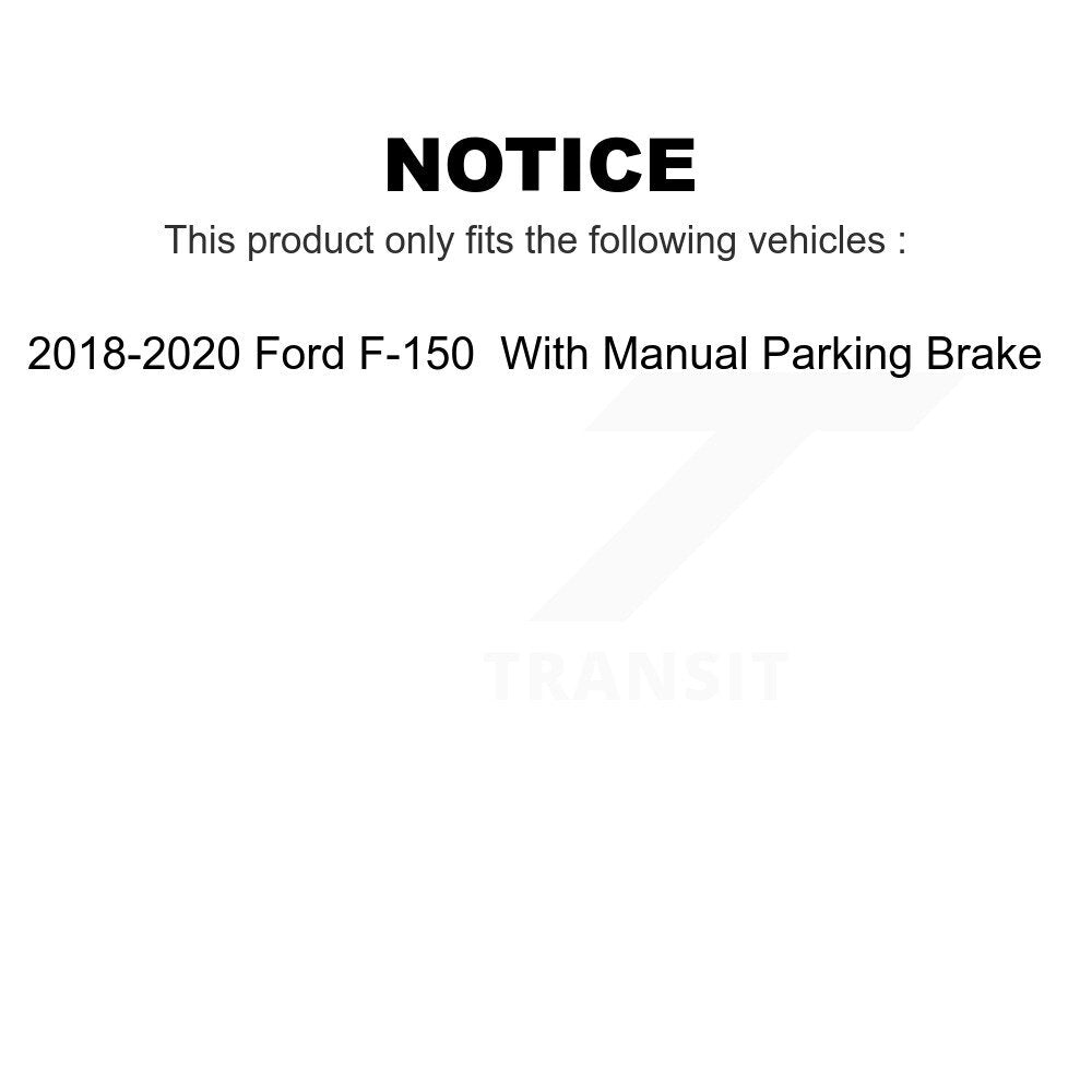 Transit Auto - Front Rear Ceramic Pads And Coated Disc Brake Rotors Kit For 2018-2020 Ford F-150 With Manual Parking KGA-105300