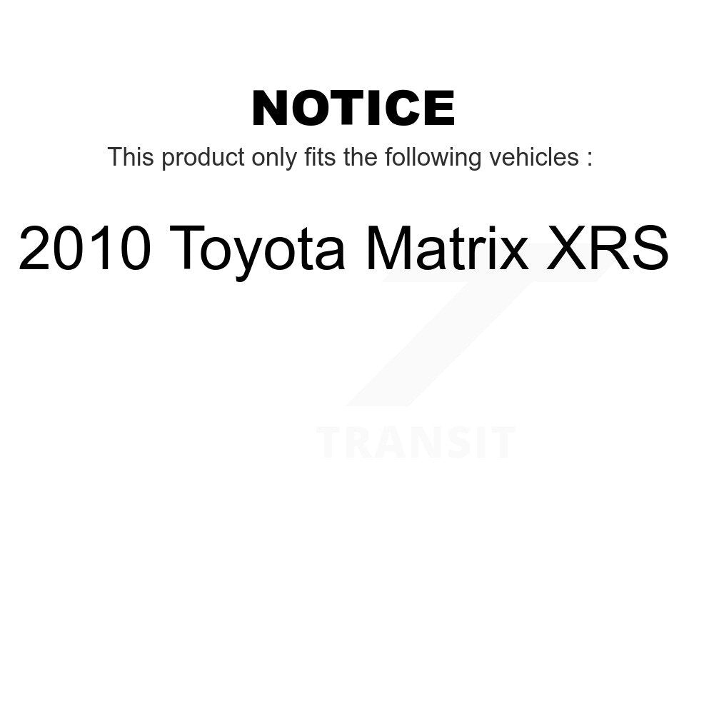 Transit Auto - Rear Coated Disc Brake Rotors And Ceramic Pads Kit For 2010 Toyota Matrix XRS KGA-105365