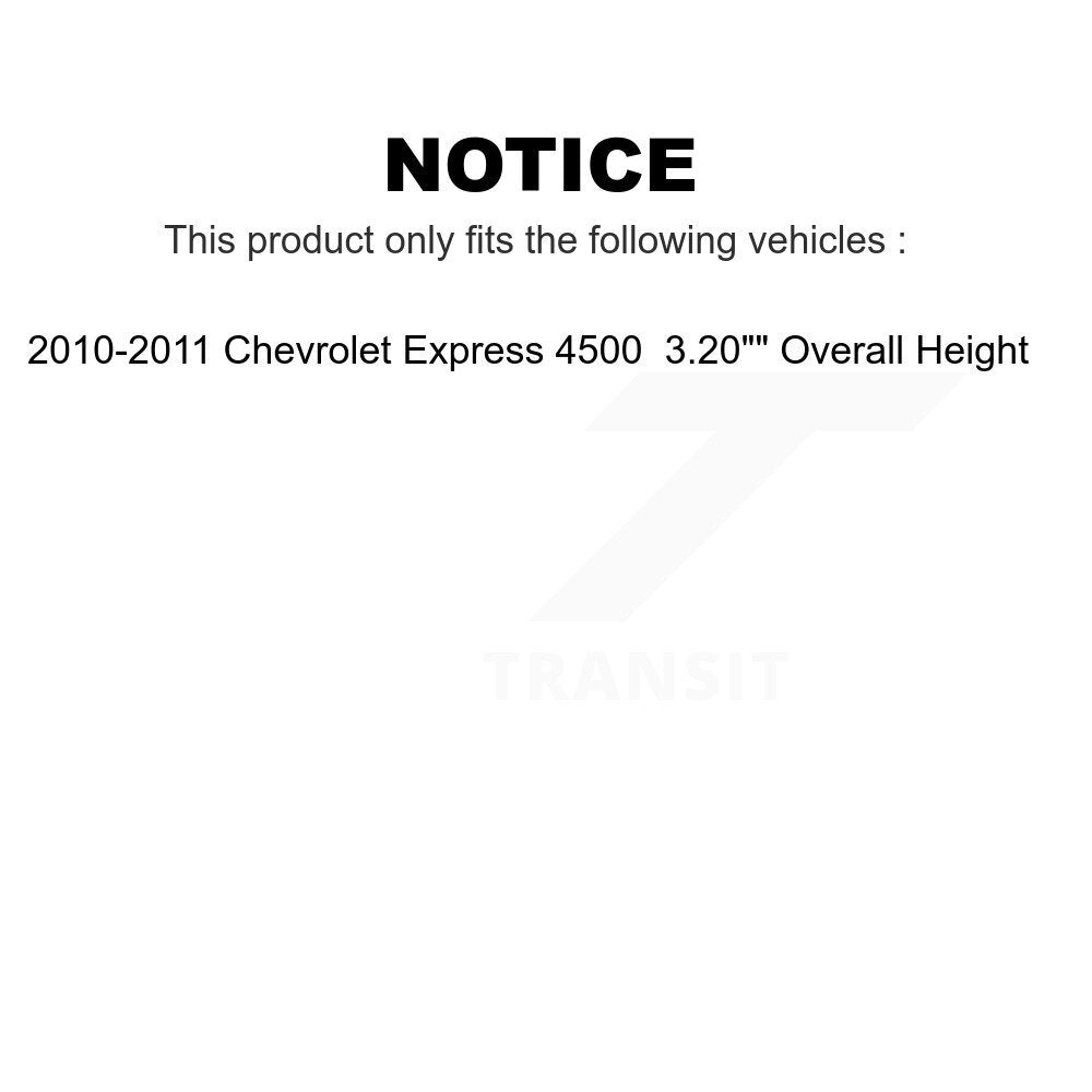 Transit Auto - Rear Coated Disc Brake Rotors And Ceramic Pads Kit For 2010-2011 Chevrolet Express 4500 3.20" Overall Height KGA-105389