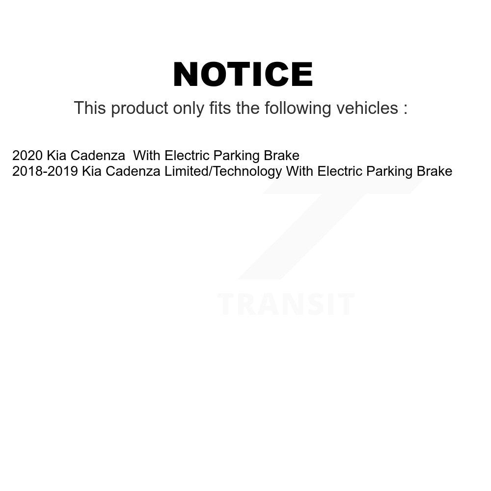 Transit Auto - Rear Coated Disc Brake Rotors And Ceramic Pads Kit For Kia Cadenza With Electric Parking KGA-105395