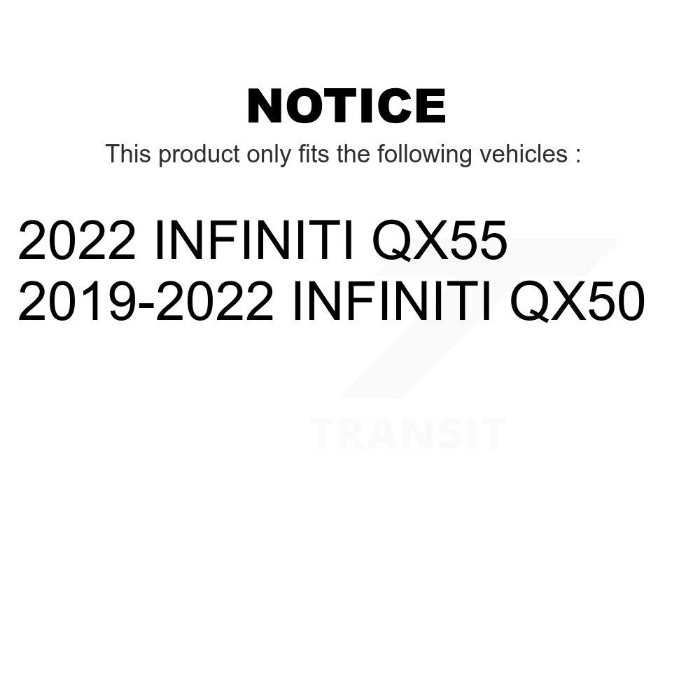 Transit Auto - Rear Coated Disc Brake Rotors And Ceramic Pads Kit For INFINITI QX50 QX55 KGA-105411