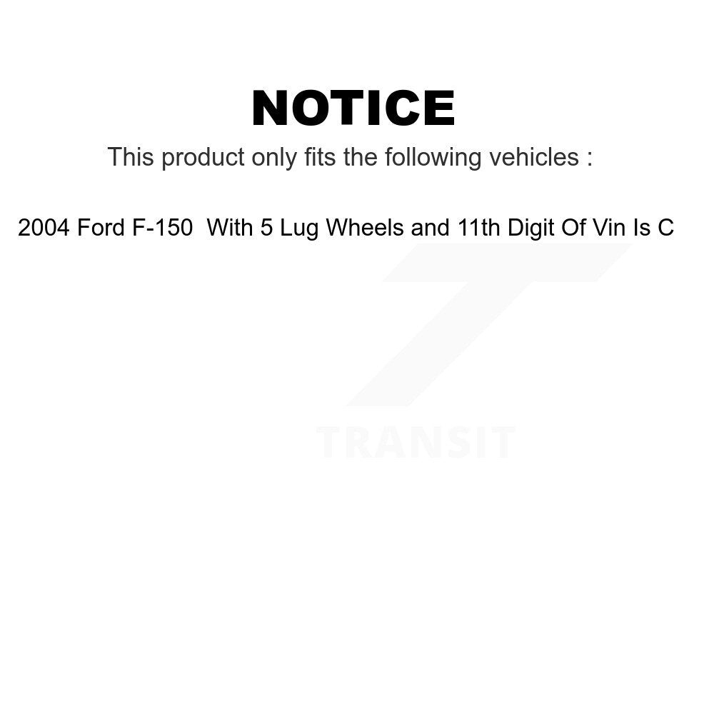 Transit Auto - Rear Coated Disc Brake Rotors And Semi-Metallic Pads Kit For 2004 Ford F-150 With 5 Lug Wheels 11th Digit Of Vin Is C KGA-105435