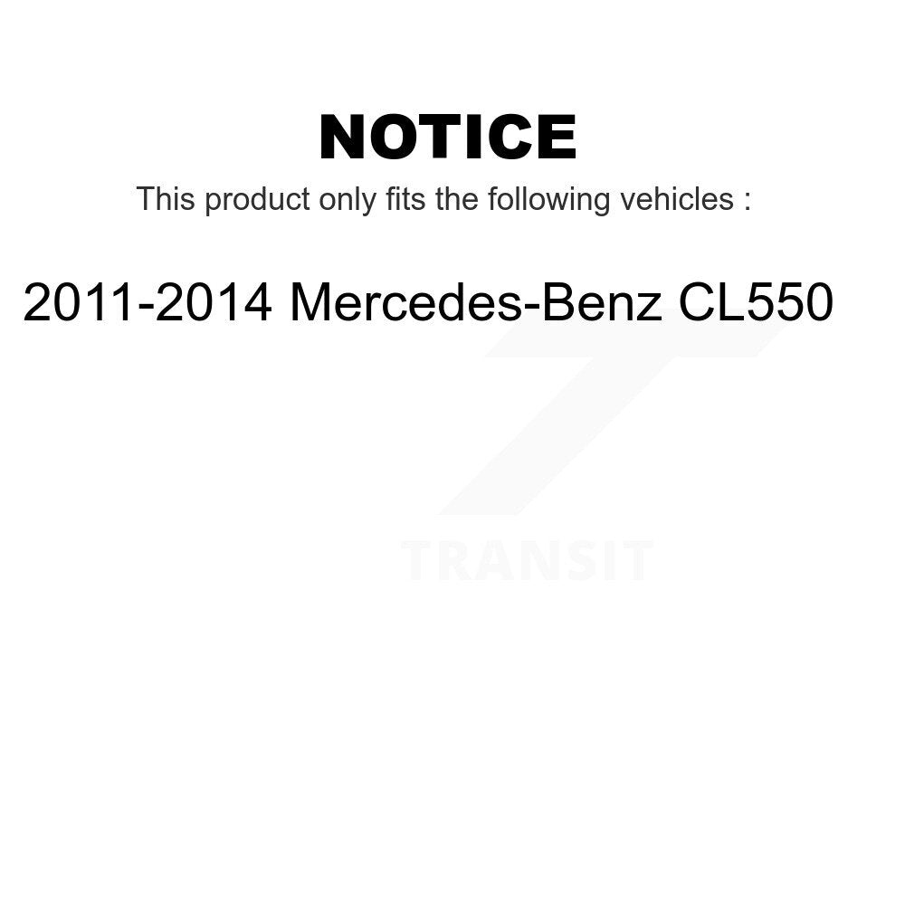 Transit Auto - Rear Coated Disc Brake Rotors And Semi-Metallic Pads Kit For 2011-2014 Mercedes-Benz CL550 KGA-105443