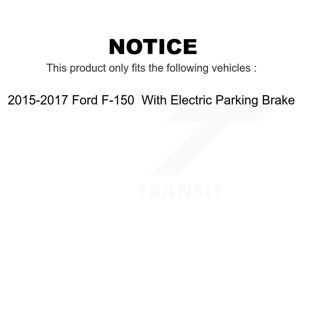 Transit Auto - Rear Coated Disc Brake Rotors And Ceramic Pads Kit For 2015-2017 Ford F-150 With Electric Parking KGA-105453