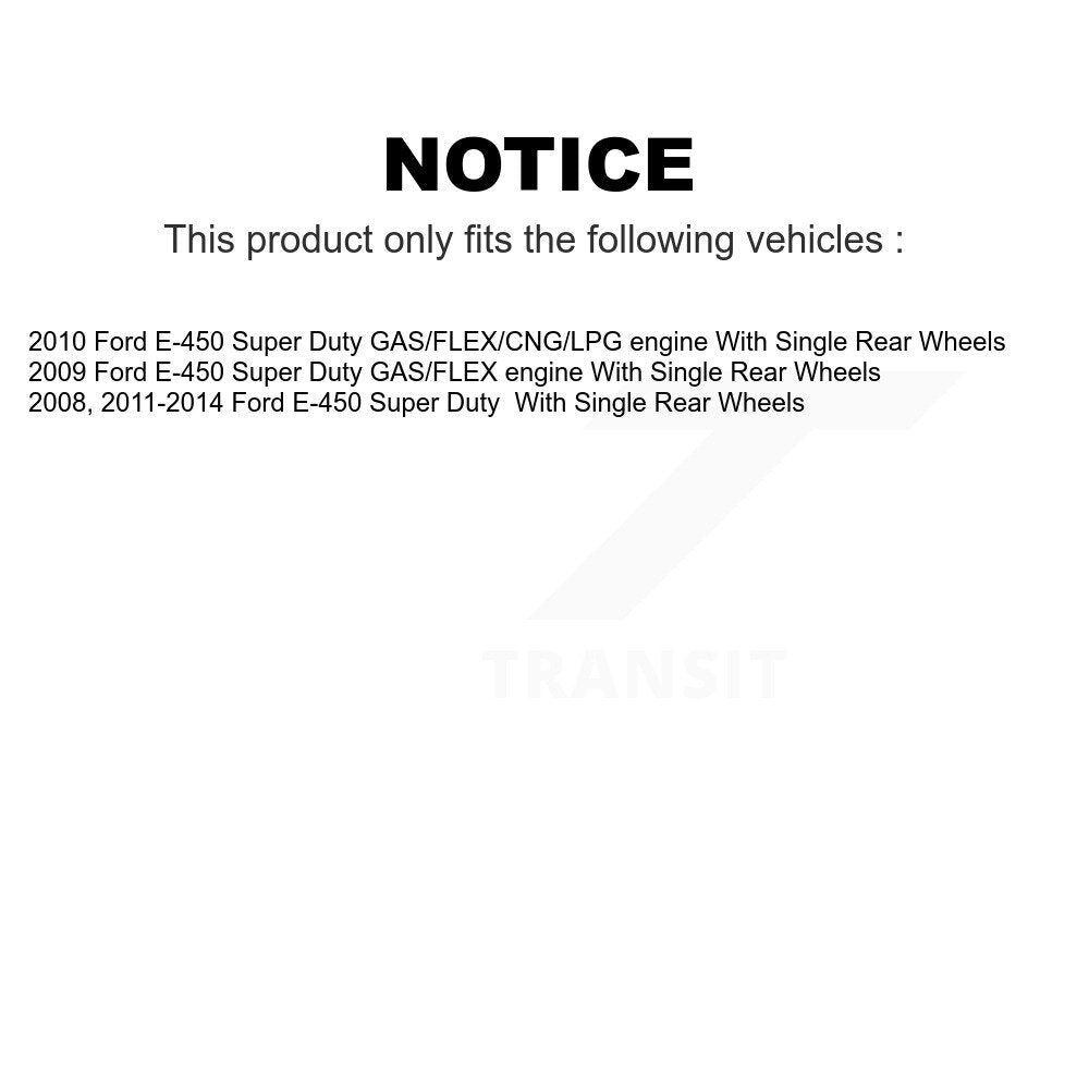 Transit Auto - Front Rear Semi-Metallic Pads And Coated Disc Brake Rotors Hub Assembly Kit For Ford E-450 Super Duty With Single Wheels KGA-105515
