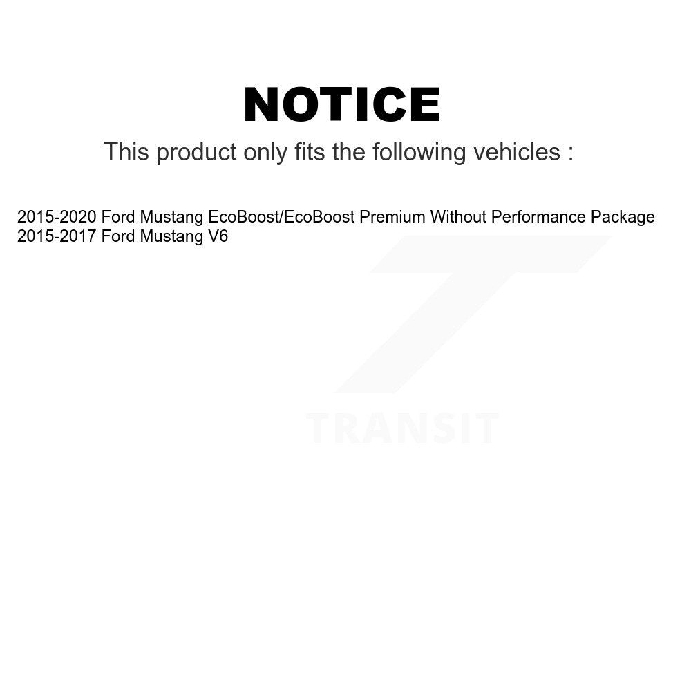 Transit Auto - Front Coated Disc Brake Rotors And Ceramic Pads Kit For Ford Mustang KGC-100015