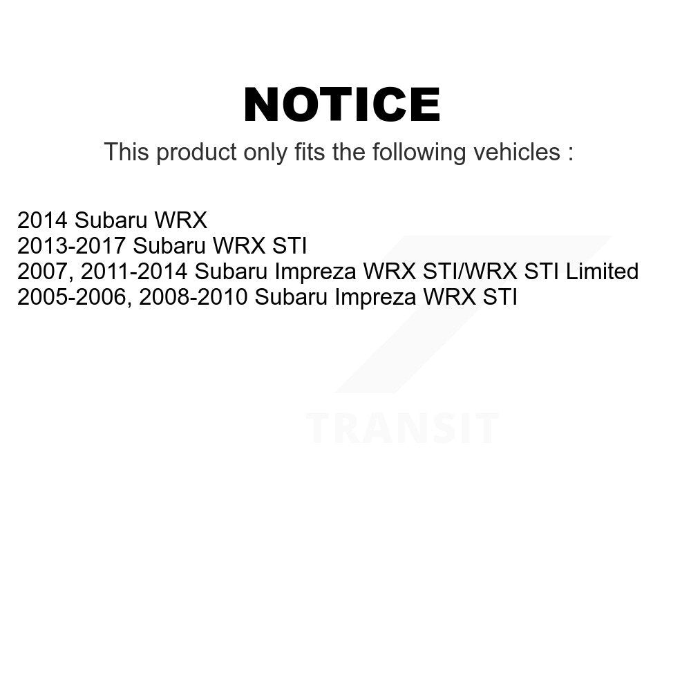 Transit Auto - Front Coated Disc Brake Rotors And Ceramic Pads Kit For Subaru Impreza WRX STI KGC-100136