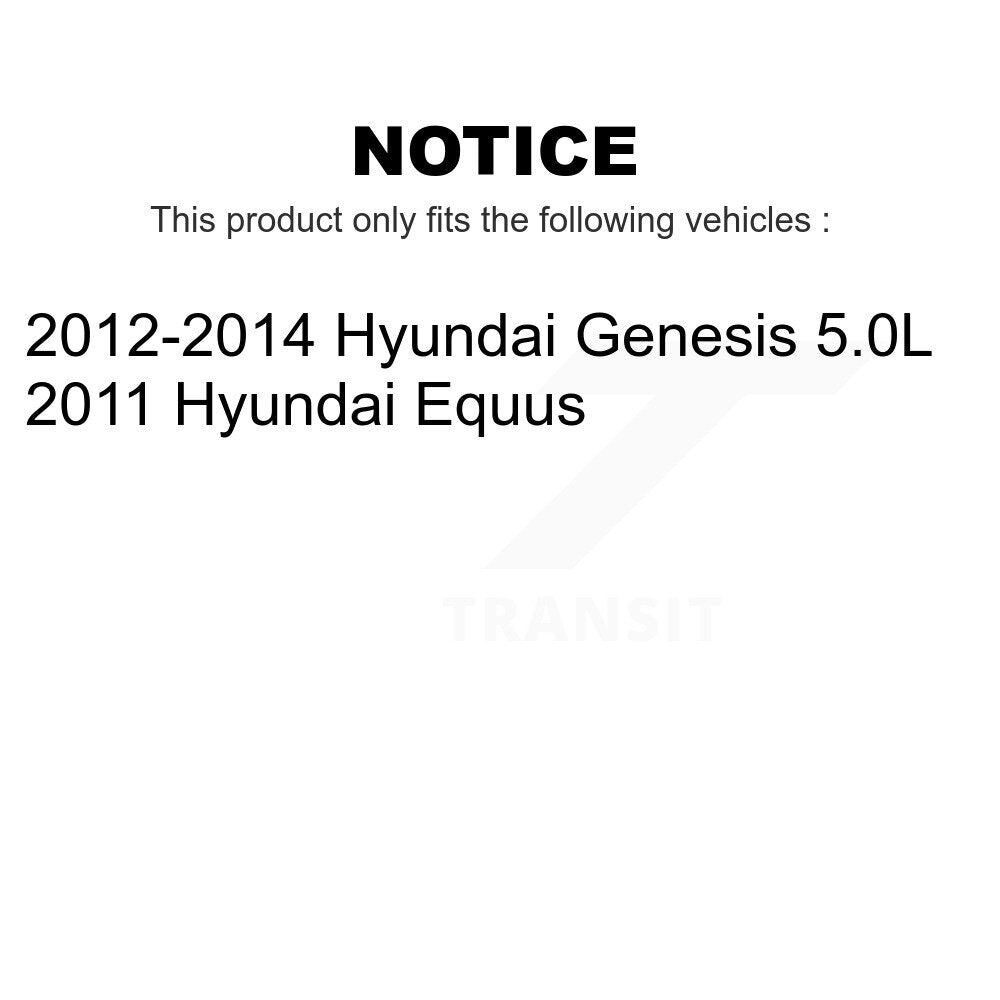 Transit Auto - Front Coated Disc Brake Rotors And Ceramic Pads Kit For Hyundai Genesis Equus KGC-100154
